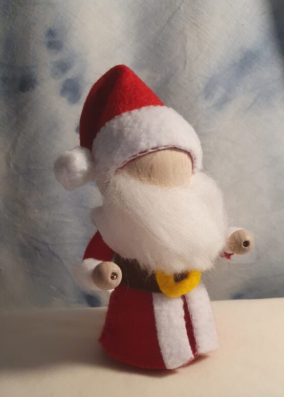 Kerstman - Pegdoll 10 cm en wolvilt