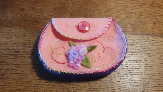 Portemonnee van wolvilt - Roze